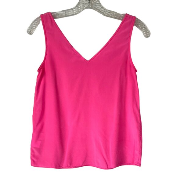 Lilly Pulitzer Sleeveless Silk Shirt Blouse Womens XXS Pink Barbie Core - Picture 2 of 8